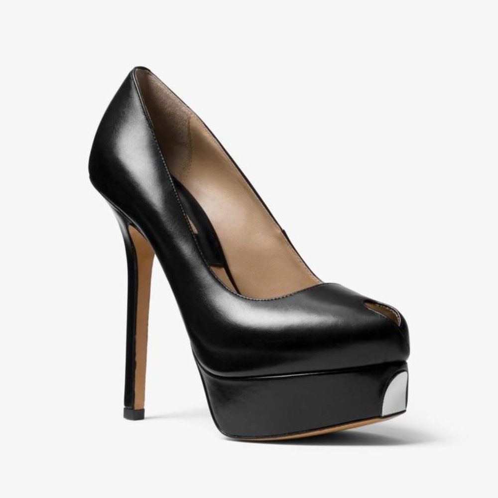 MICHAEL KORS® Black Collection  Susana Calf Leather Pump Platforms